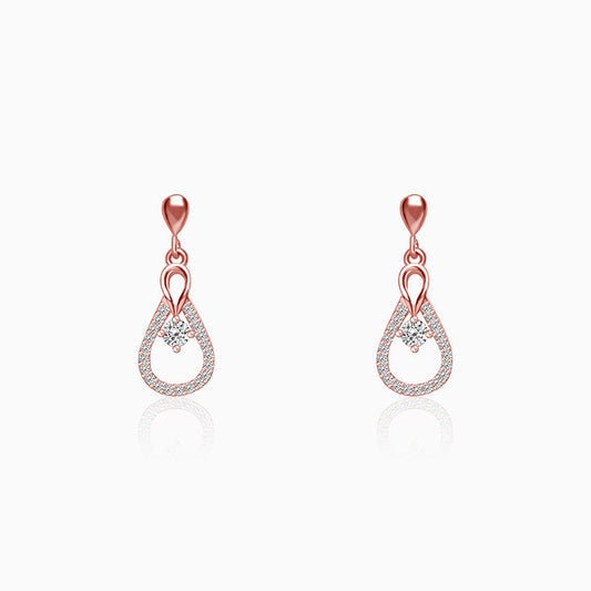Rose Gold Zircon Drop Earrings